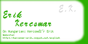 erik kercsmar business card